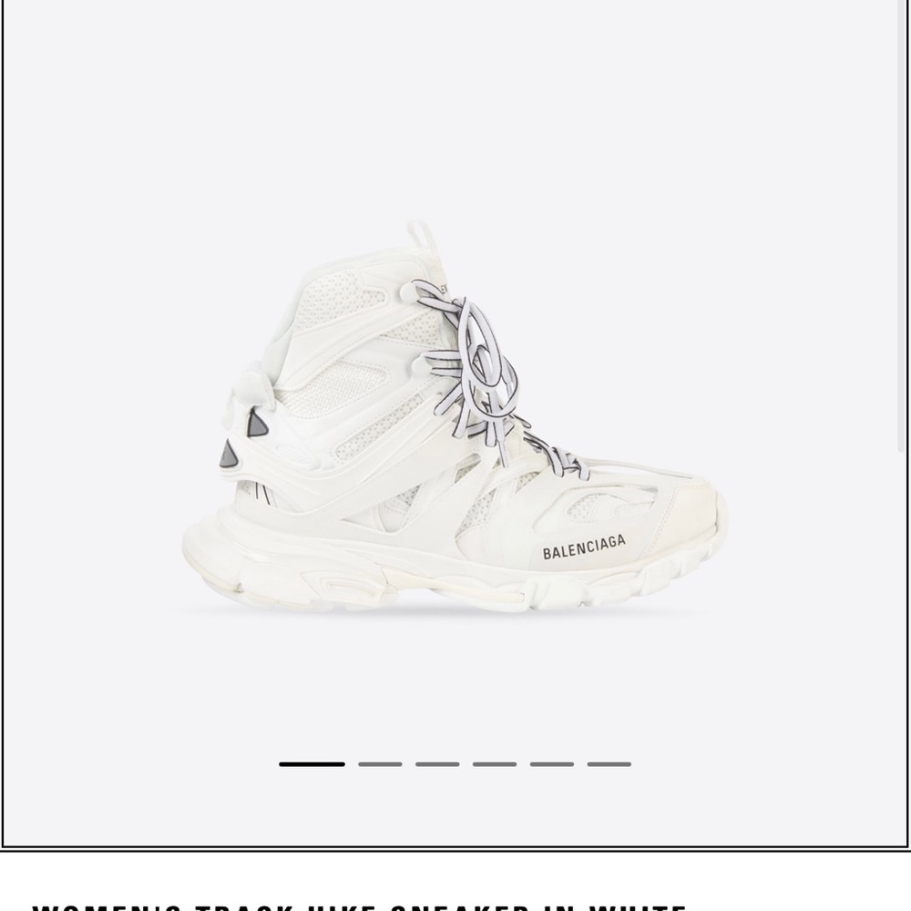 BALENCIAGA WOMEN'S TRACK HIKE SNEAKER IN WHITE size 35